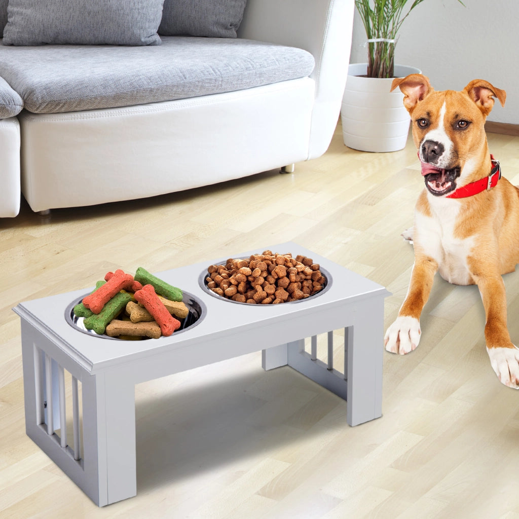 Stazione Cibo per Cani ¨C zephmum ¨C Bianco, Plastica, 58.4x30.5x25.4cm