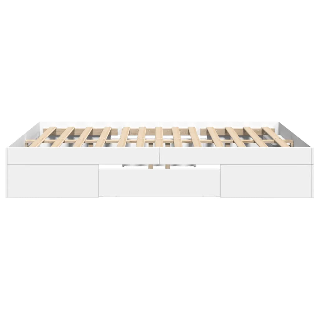 Giroletto-Struttura Letto Bianco 140x190 cm in Legno Multistrato 460304