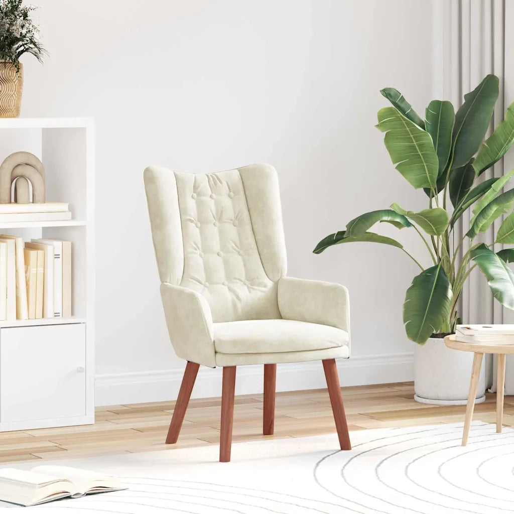 Sedia rilassante Crema 63 x 67 x 94 cm Velluto 42001822