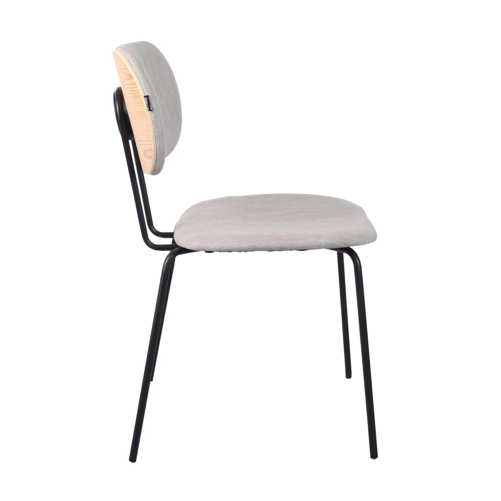 Oviala - Set di 2 sedie di design in acciaio e legno grigio
