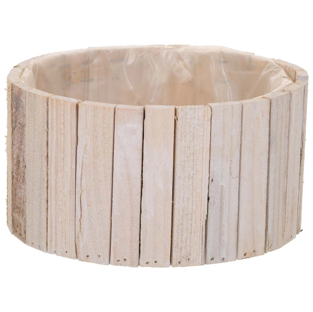 Set di 2 cestini rotondi in legno marrone
