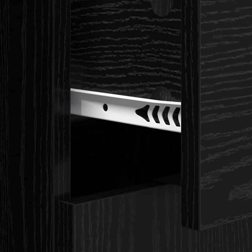 Credenza | Madia | Buffet da pranzo | Armadio da pranzo Rovere Nero 60 x 30 x 70 cm Legno multistrato