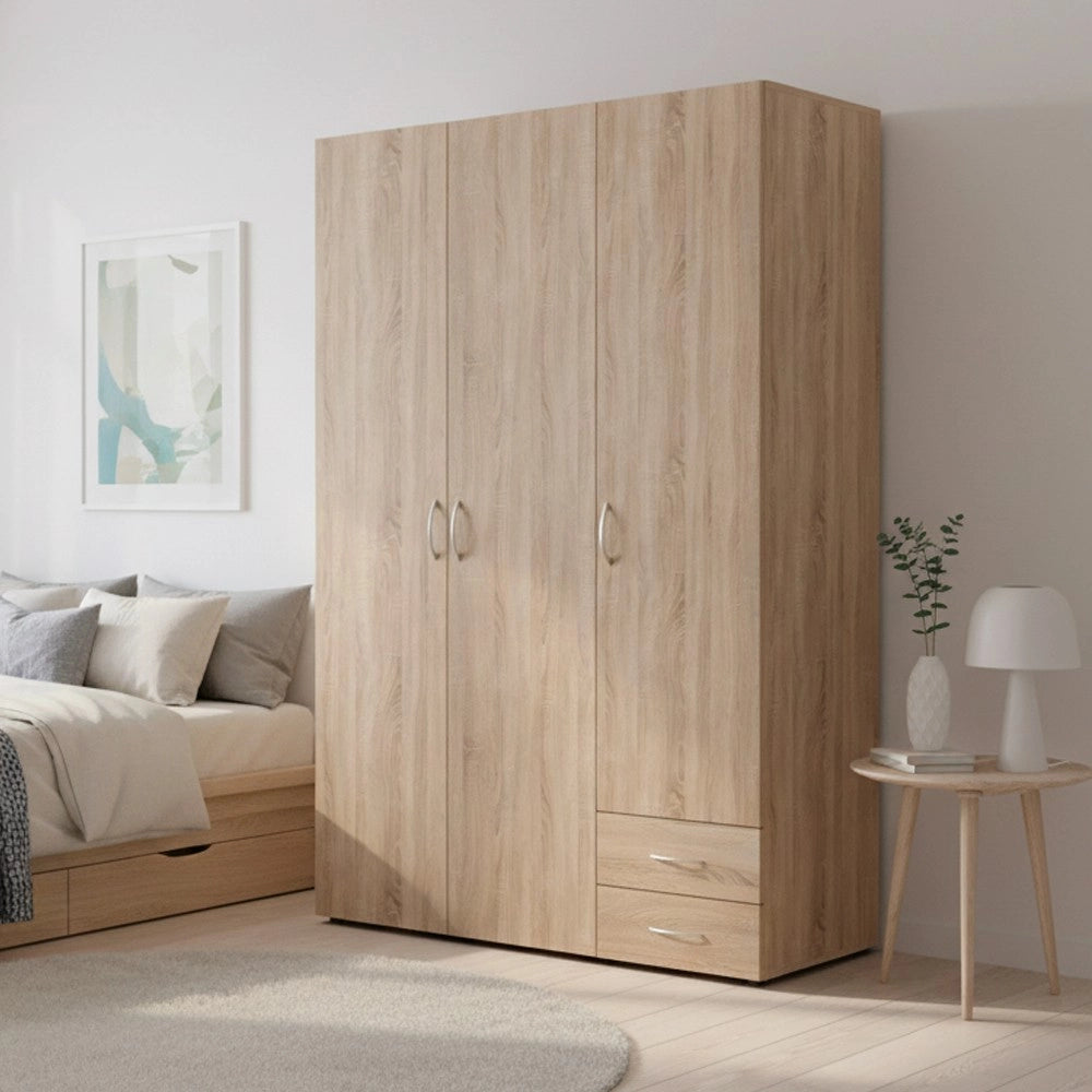 Armadio 3 ante e 2 cassetti rovere sonoma Seba3 120x51,6x177h