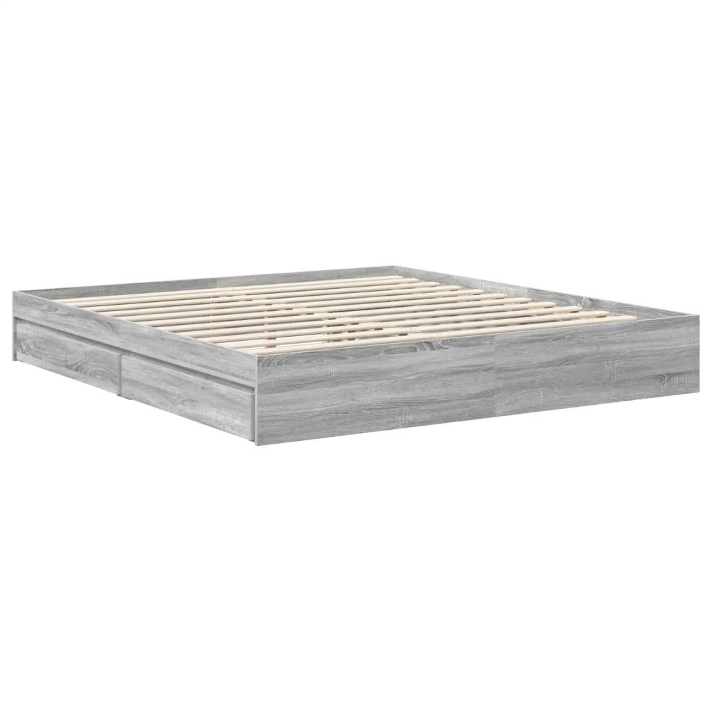 Letto con Contenitore con testiera Grigio Sonoma 180 x 200 cm 3412663