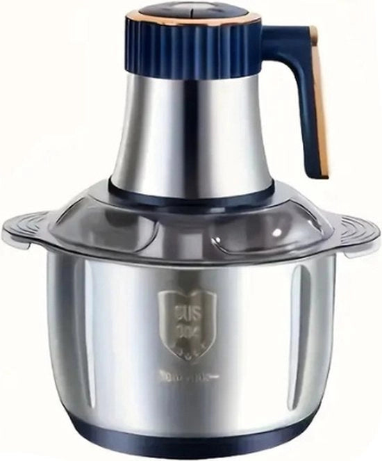 5L Trattore alimentare in acciaio inossidabile con sistema a 6 lame - Macinatore di carne e tagliatrice di verdure veloce - 5 velocità - Ideale per cipolle, aglio e insalate - Utensile essenziale per la cucina