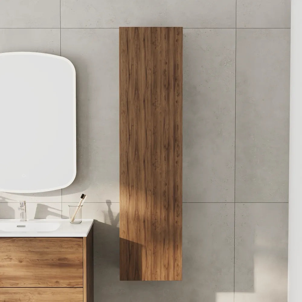 Colonna bagno sospesa 137cm rovere barok apertura push&pull reversibile | Yaku