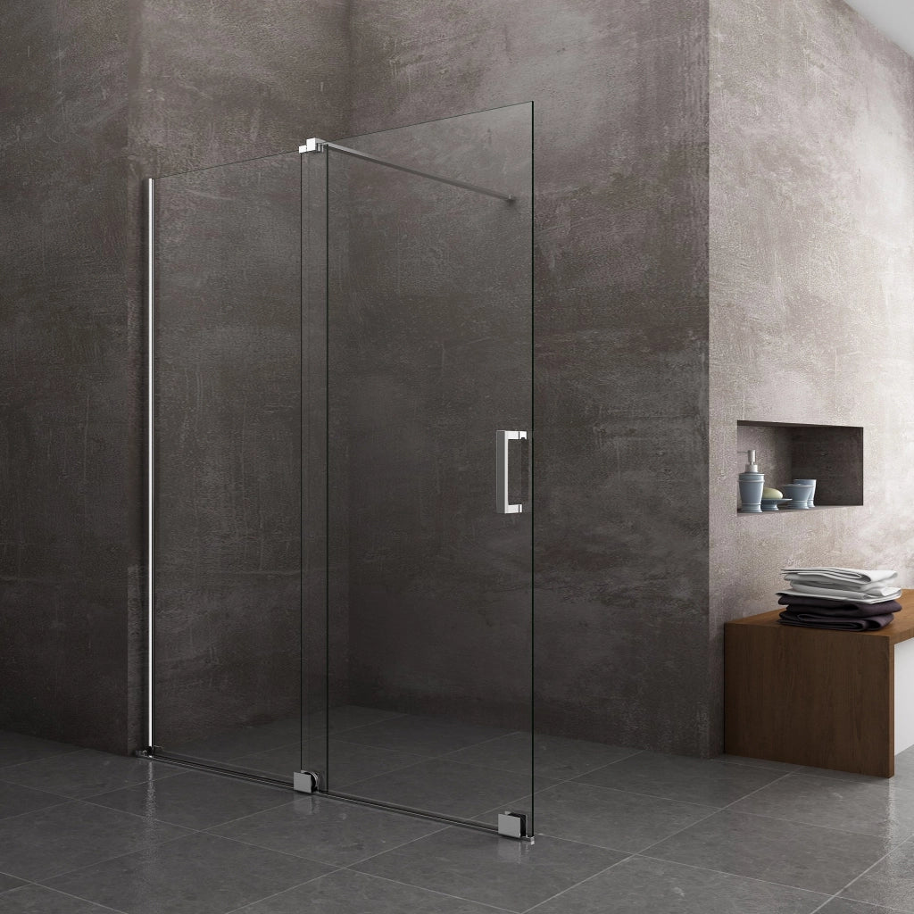 Parete Doccia 8 Mm Walk In Scorrevole Reversibile Altezza 200 Cm.170 regolabile 166-170 cm