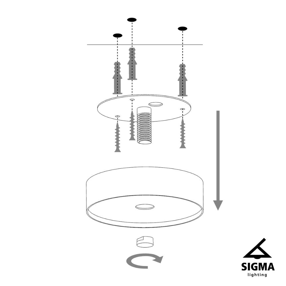Plafoniera moderna nera Vasco 3xE27 Sigma Lighting