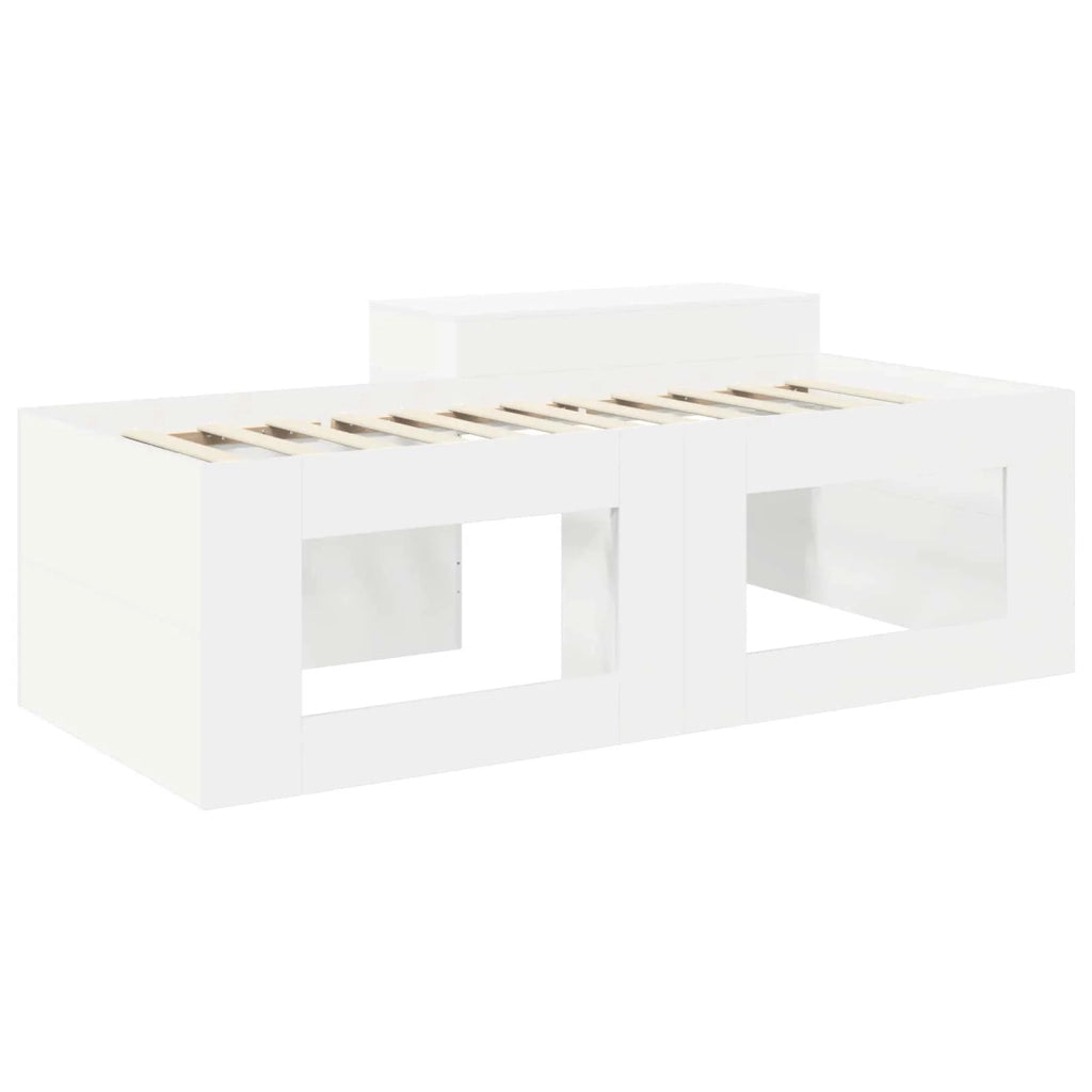 Letto alto per bambini con scrivania Bianco 75 x 190 cm 3422683