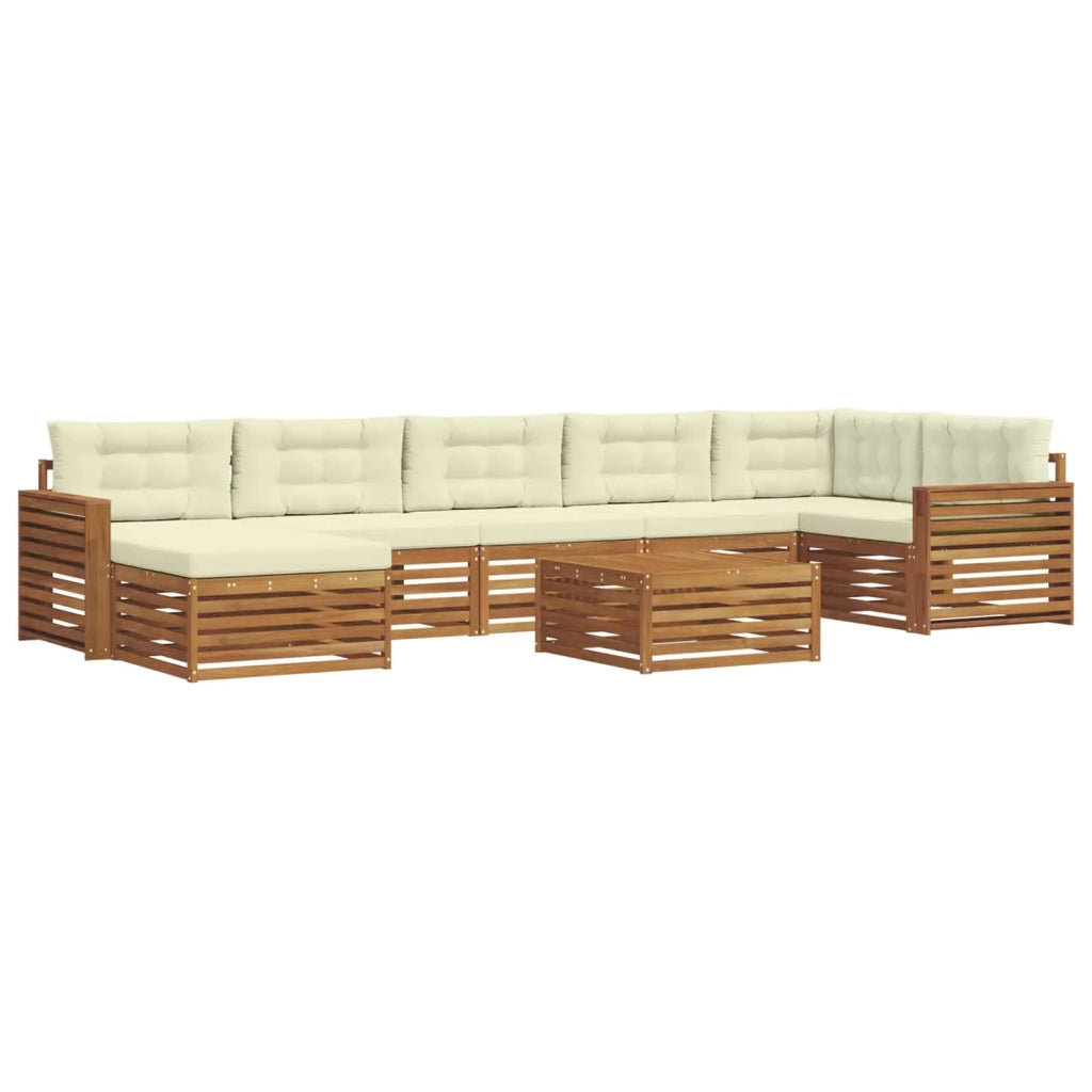 Set di divani da esterno con cuscino 8 pcs Naturale e Crema 3373865