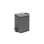 Pattumiera quadrata 3 litri in acciaio con pedale Colore grigio 16x16x25 cm Feridras