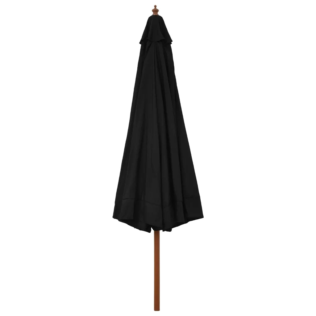 Ombrellone da Esterni-Ombrello da giardino con Palo in Legno 330 cm Nero