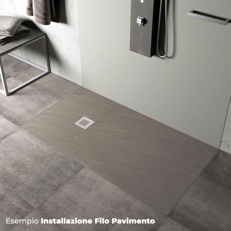 Piatto Doccia in Pietra 90x160 cm Pedrinelli Ardesia Stone Side Seppia