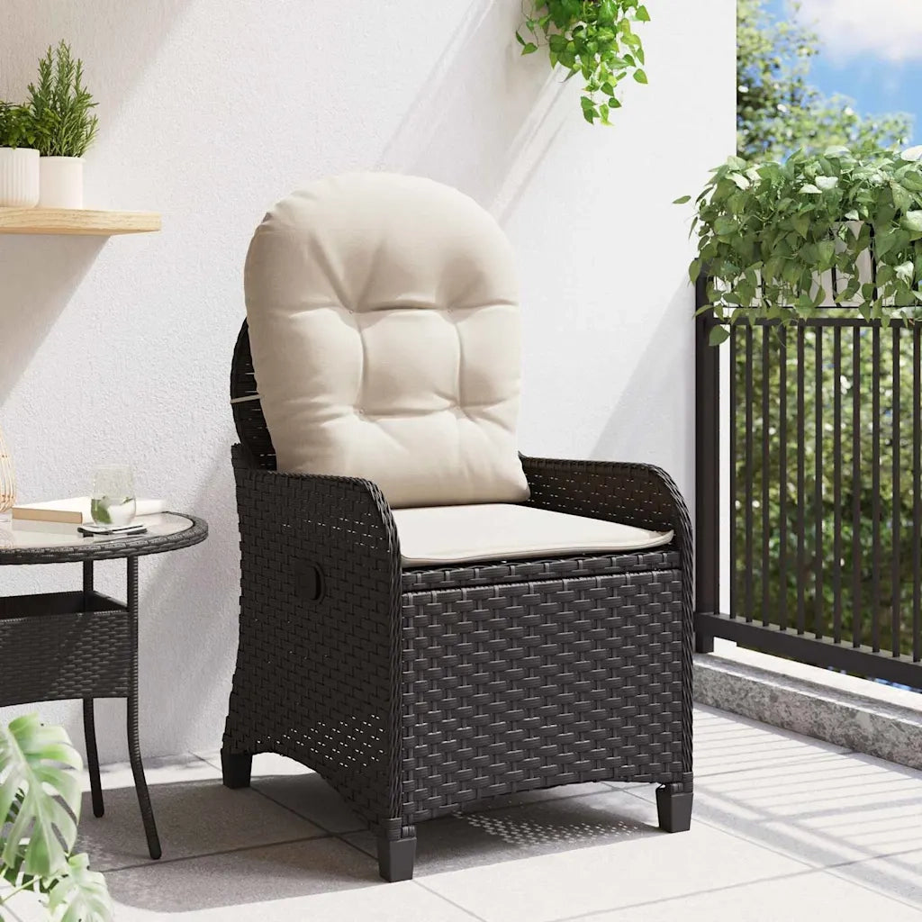 Divano Sedia-Poltrona reclinabile Nero polyrattan