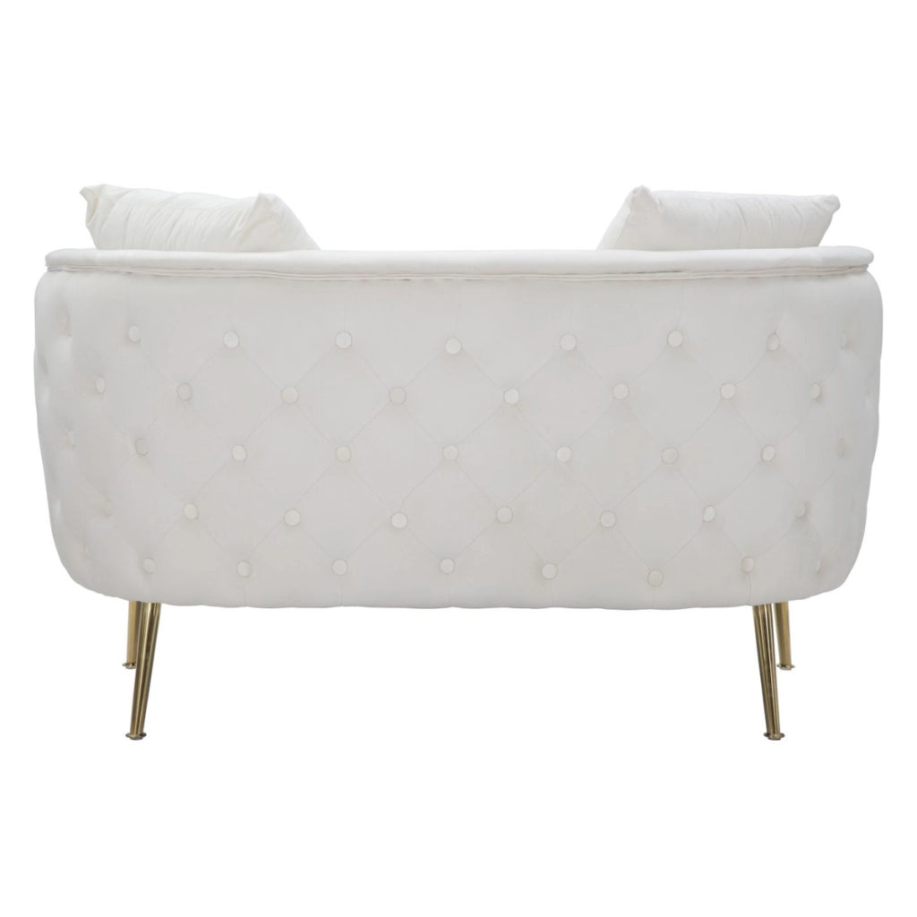 Divano VKH35, Beige, Metallo, 127x74x71 cm