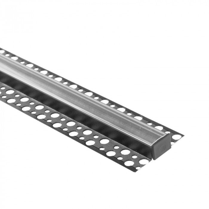 Profilo LED GNS02 a vista nero diffusore trasparente 2m