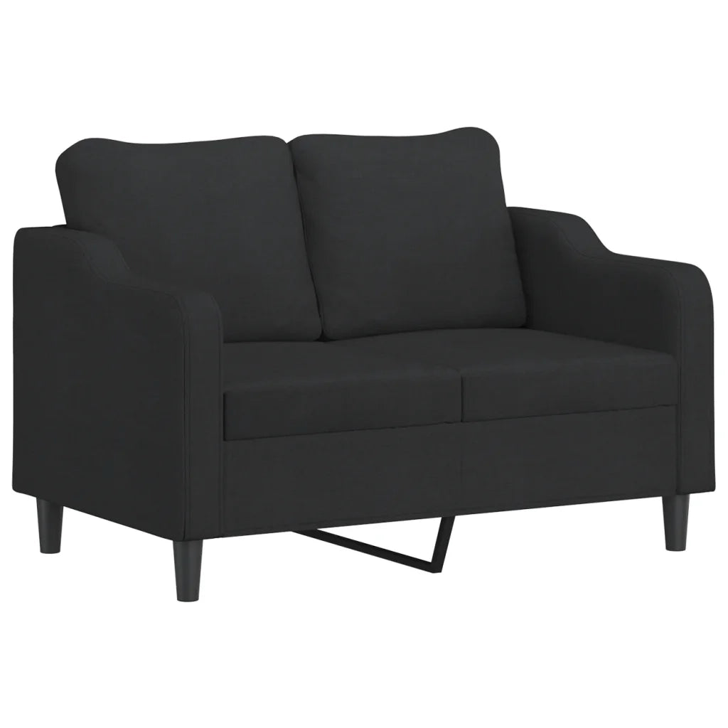 Set Divani 2 pz con Cuscini Nero in Tessuto 3201854