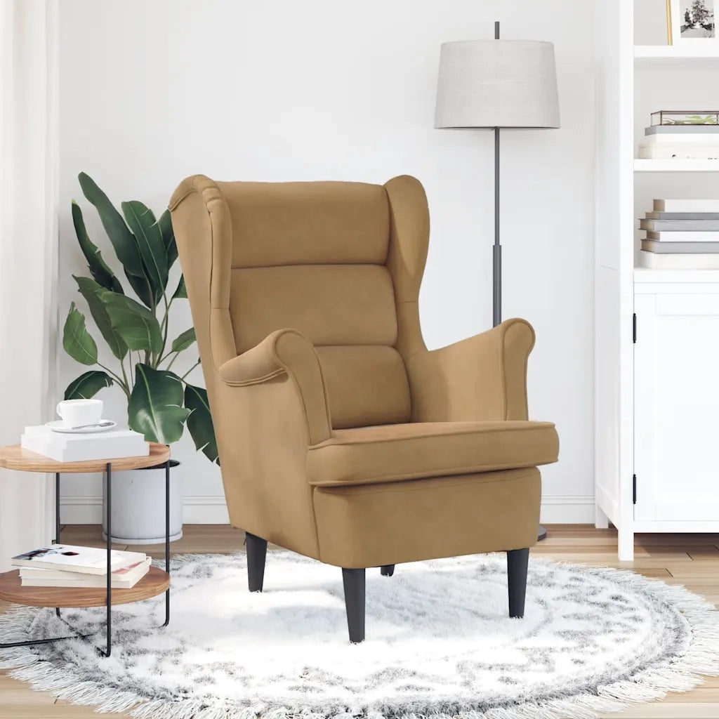 Poltrona Marrone Velluto 324067
