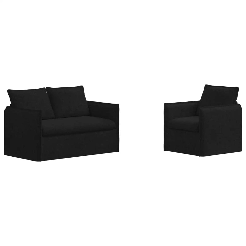 Set di divani 2 pcs Nero 136 x 82 x 85 cm Tessuto 3407525