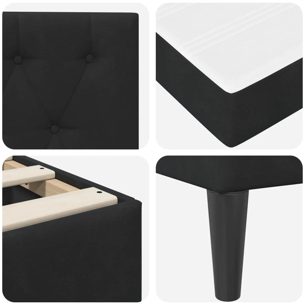 Struttura letto con materasso Nero 100 x 200 cm Velluto 3415034