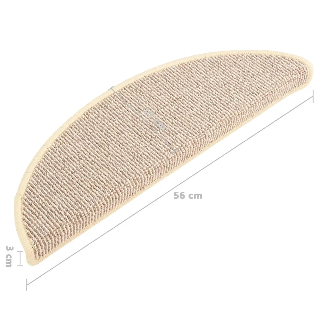 Tappetini per scale 15 pz | Gradini per Scale 56x17x3 cm Bianco e Marrone Semicircolari