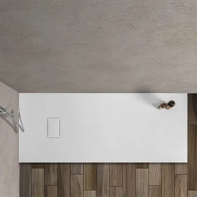 Piatto doccia 80x150 in resina bianco effetto pietra riducibile Agorà