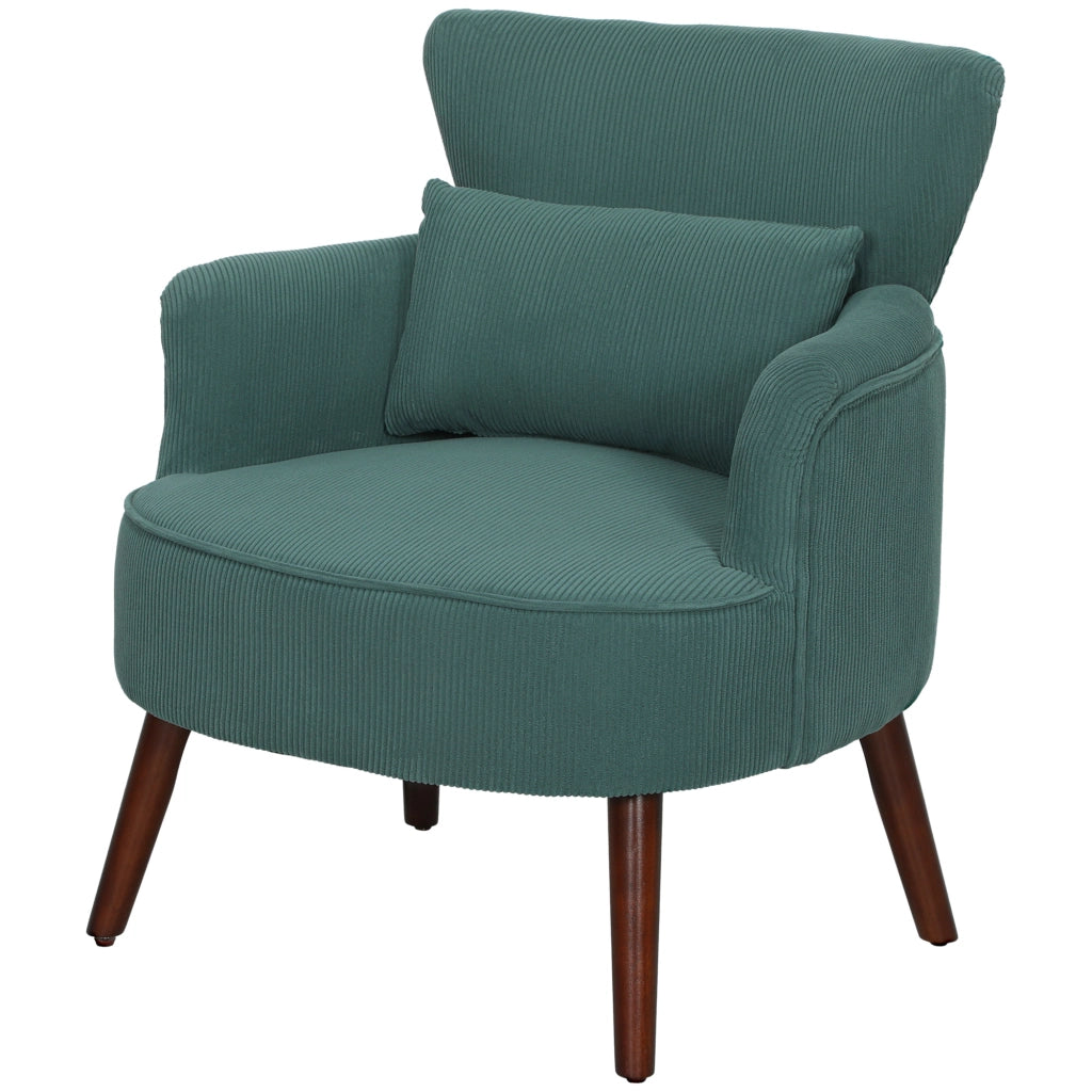 Poltrona Moderna Girevole Imbottita con Poggiapiedi e Cuscino Lombo ¨C Minimal ¨C Verde Scuro