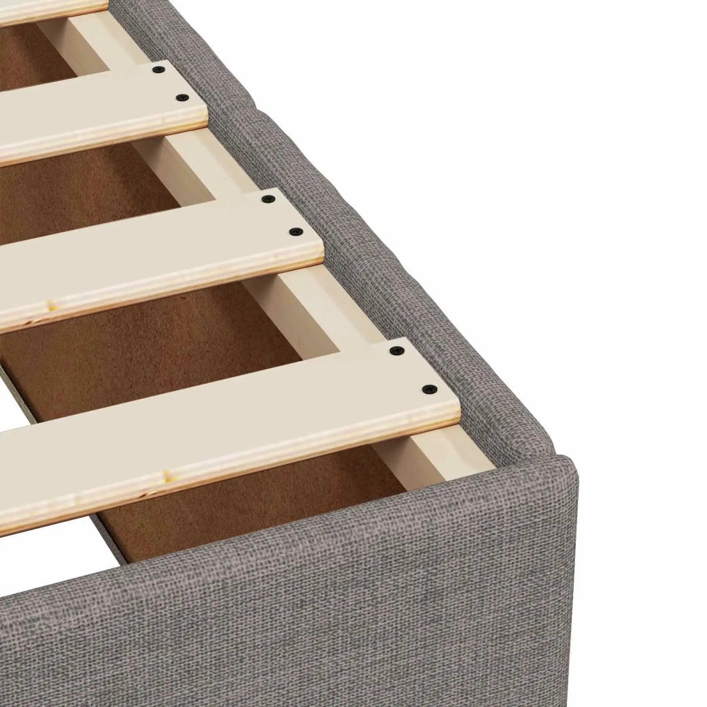 Letto box spring con materasso Tortora 140 x 200 cm Tessuto 3454152