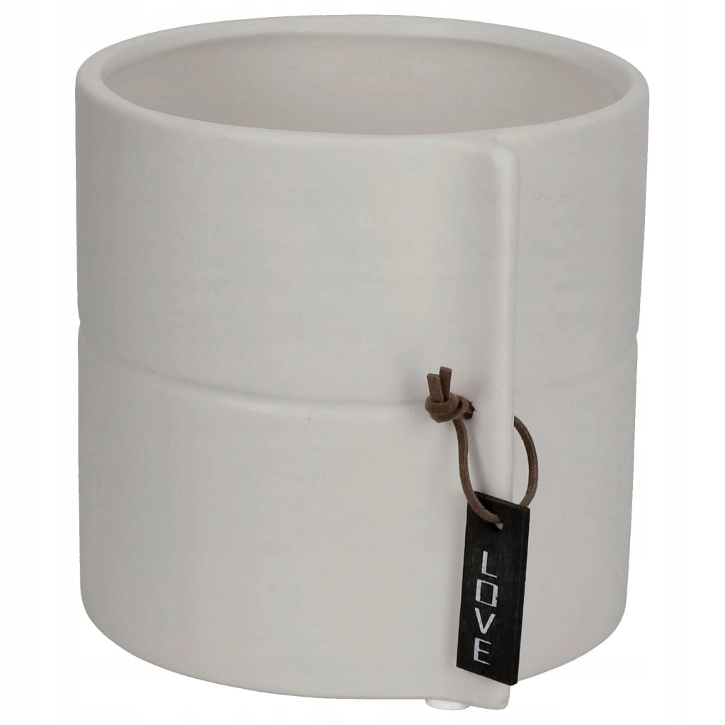 Vaso da fiori in ceramica KADAX, rotondo, grigio, 17 cm