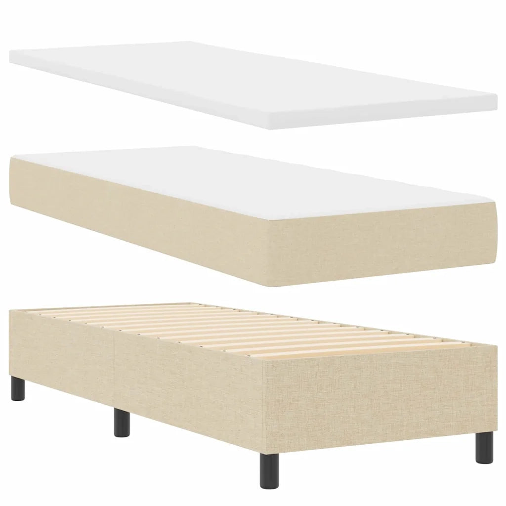 Letto a molle con materasso con led Crema 80 x 200 cm Tessuto