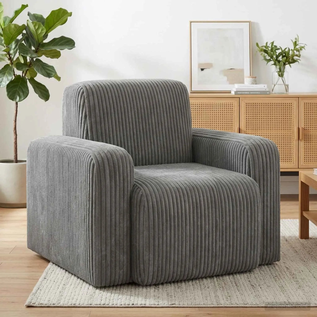 Poltrona Grigio Chiaro corduroy 42042440