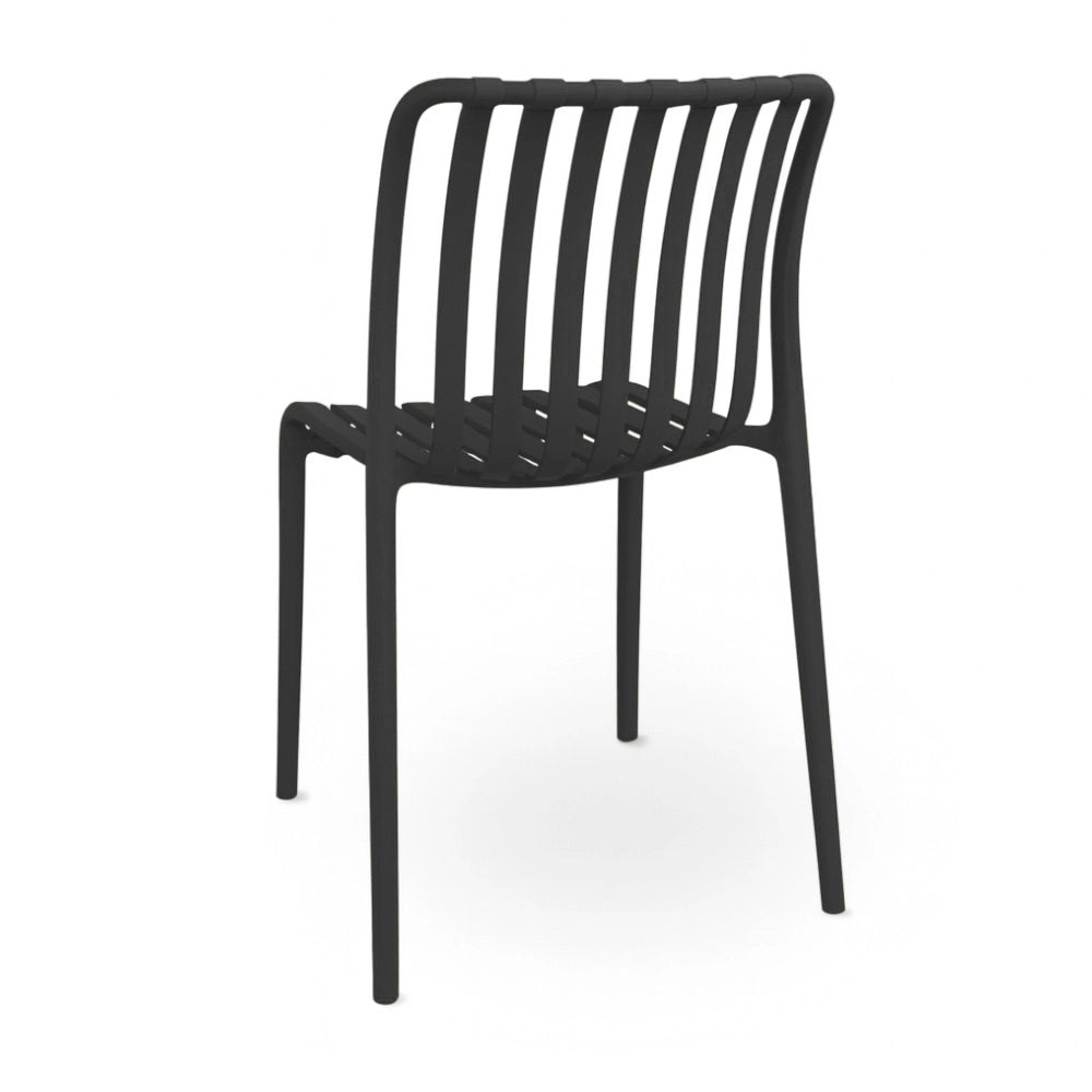 Sedia da esterno Iside in plastica resistente, modello comfort premium nera