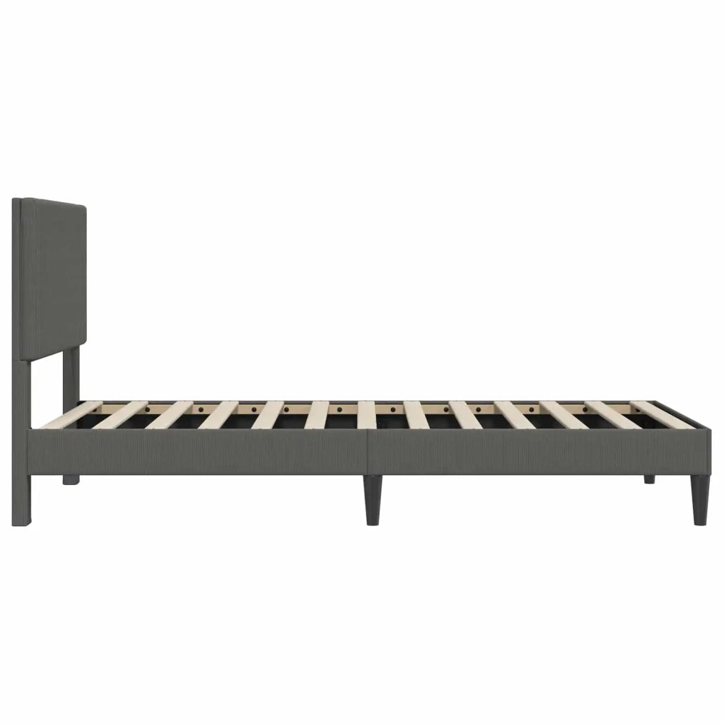 Struttura del letto-Giroletto Grigio Scuro 90 x 190 cm Tessuto in Cords 920660
