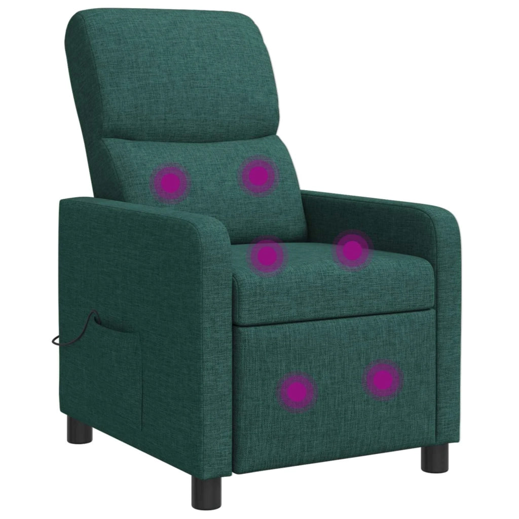 Poltrona Massaggiante Verde Scuro Tessuto 42034834