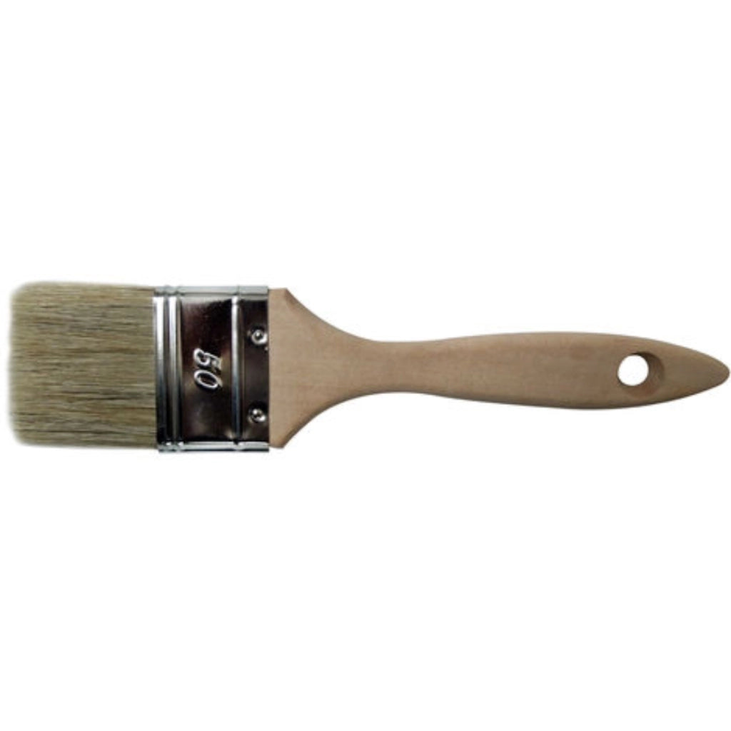 Pennello Pennellessa 220 per Vernice Smalto Solvente Impregnante Piatto Manico Legno 50 mm
