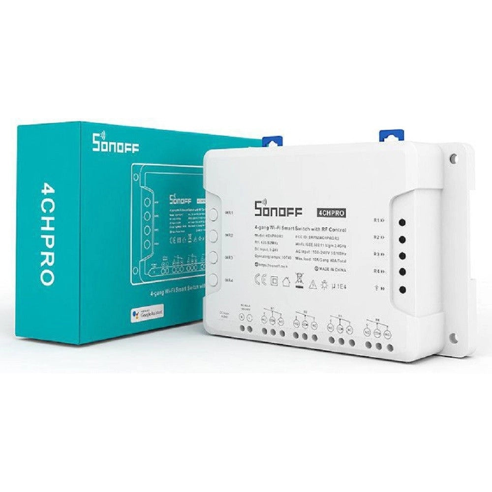 Trade Shop - Interruttore Smart Wifi 4gang 4ch Casa Intelligente Alexa Google Sonoff 4chpror3 -