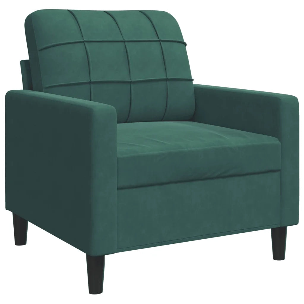 Poltrona Verde Scuro 60 cm Velluto 4007606