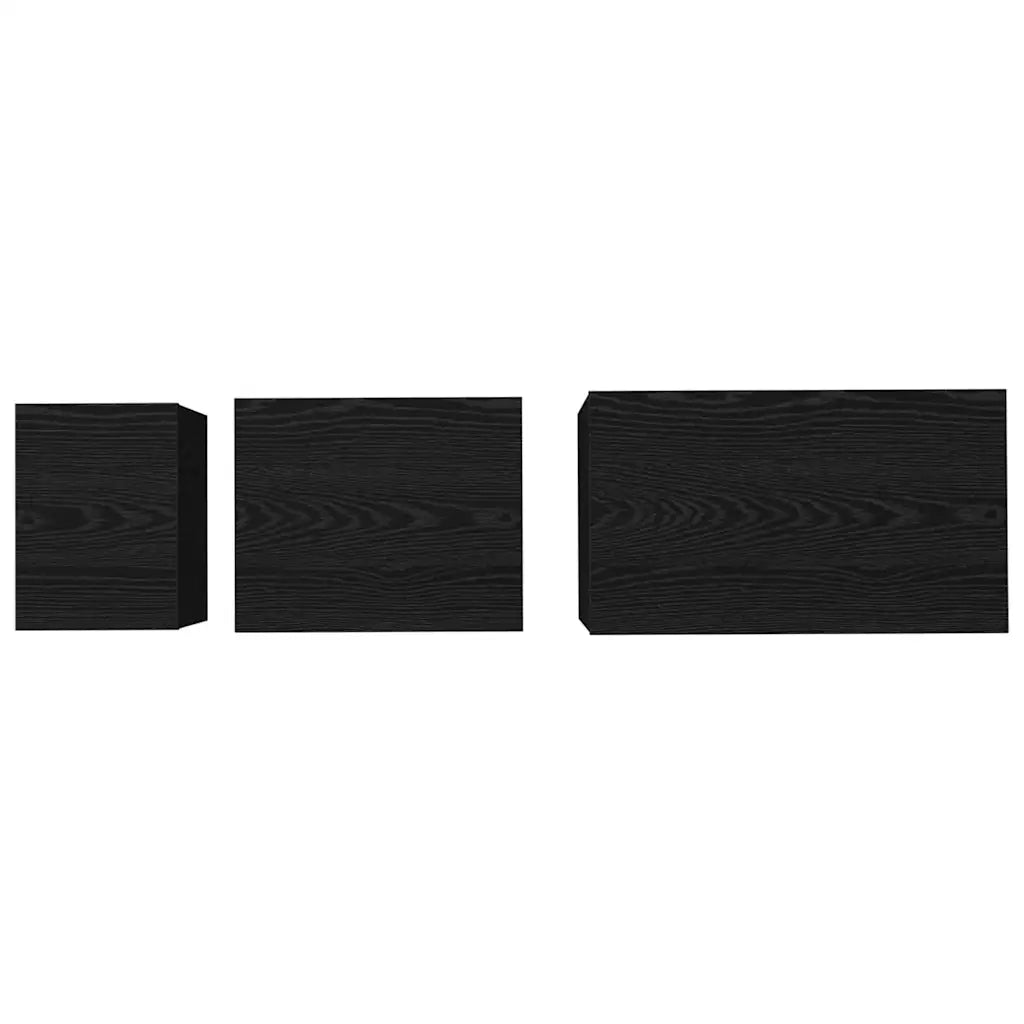 Tavolino da salotto 3 pcs Rovere Nero Legno multistrato 883536