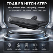 Towbar Step For 50.8 Mm Receivers, Truck-type Steel Towbar With A 158.7 Kg Load Capacity, Tailgate Towbar Step, Towbar Steps For Pickup Trucks And SUVs