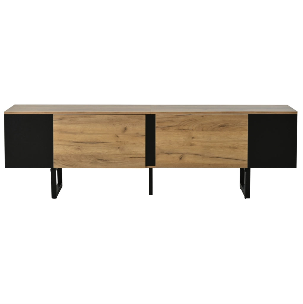 Mobile TV 180x40x55 cm con 2 ante e ripiani laterali in truciolare