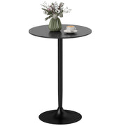 Tavolo da Bar Rotondo Moderno ¨C zephmum ¨C Nero, Acciaio e MDF, ?70x102cm