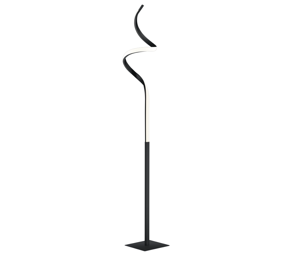Piantana LED ondulata, metallo, antracite, H 145 cm, Course