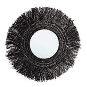 Specchio Rotondo con Cornice in Fibra di Bambù Mendong Nero - ADAMS
