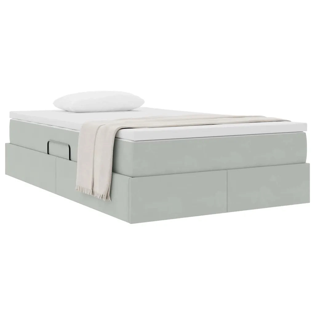 Letto con contenitore e materasso Grigio chiaro 120 x 200 cm 3370293