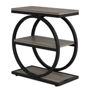 TAVOLINO A 3 RIPIANI NERO/GRIGIO IN MDF E METALLO