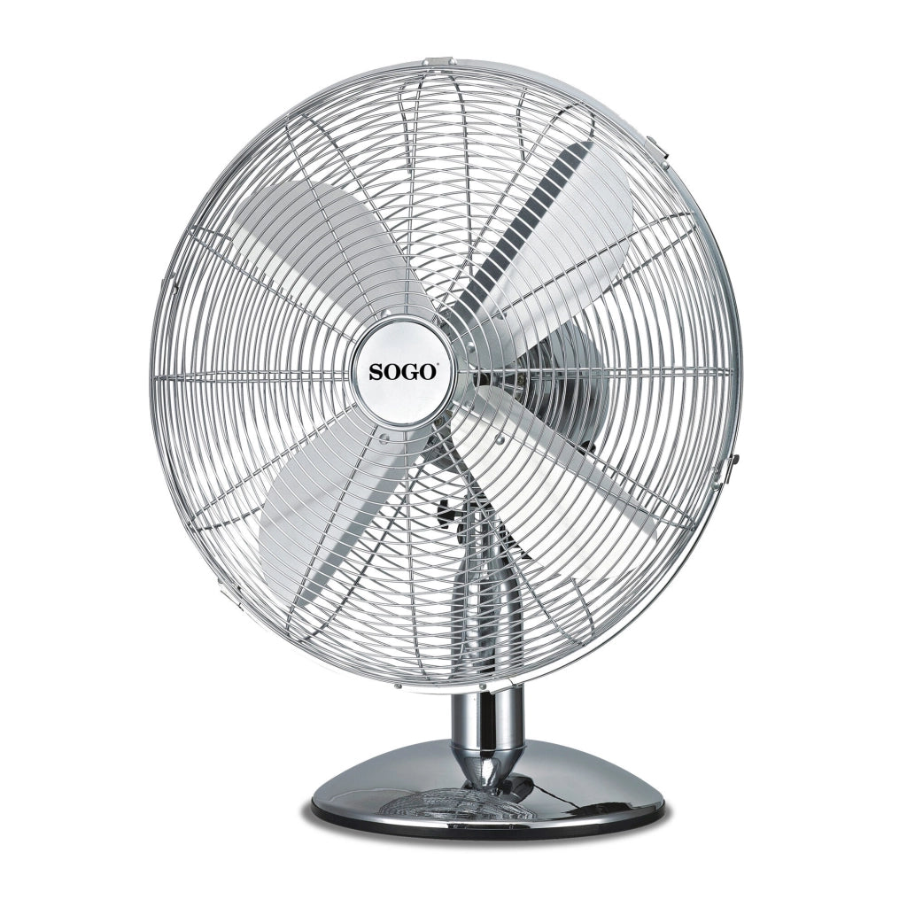 Ventilatore da tavolo metallo 30cm, 3 velocità con oscillazione, motore silenzioso 35W casa ufficio - SOGO