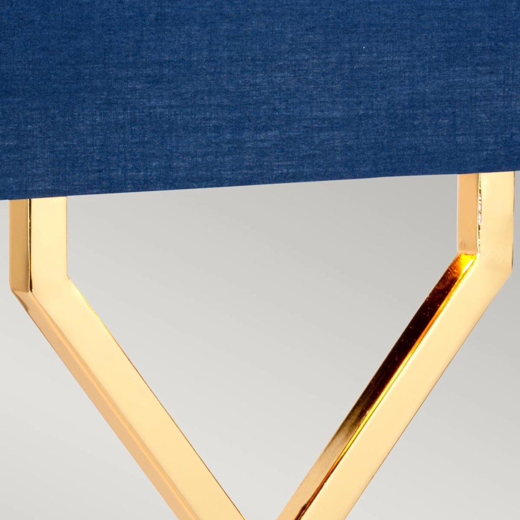 Lampada da tavolo oro paralume blu Cross E27 60W Elstead