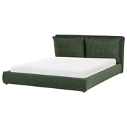 Letto matrimoniale velluto verde scuro 180 x 200 cm testata imbottita