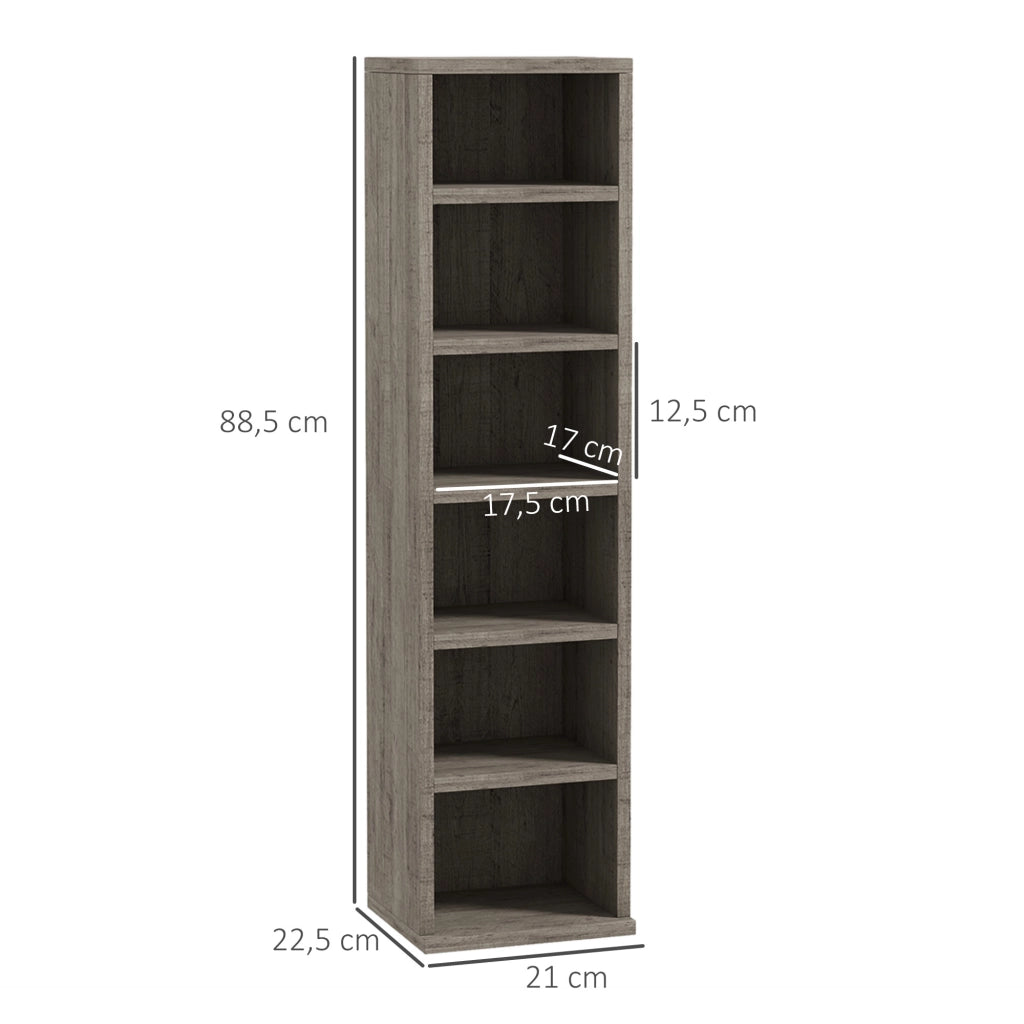 Libreria a colonne 2 pezzi ¨C Xylo ¨C 12 scomparti per CD DVD grigio scuro 21x22,5x88,5 cm
