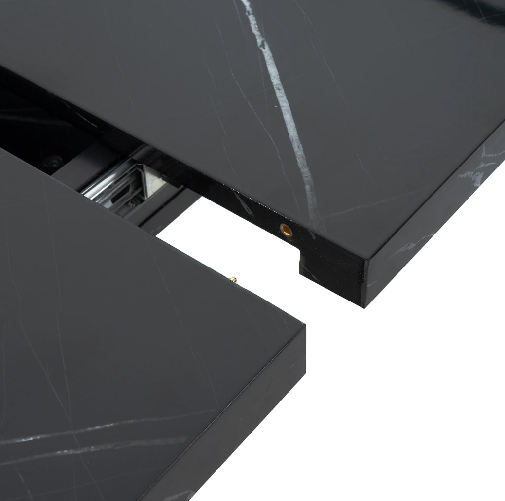 Tavolo da pranzo allungabile nero 120-160 cm